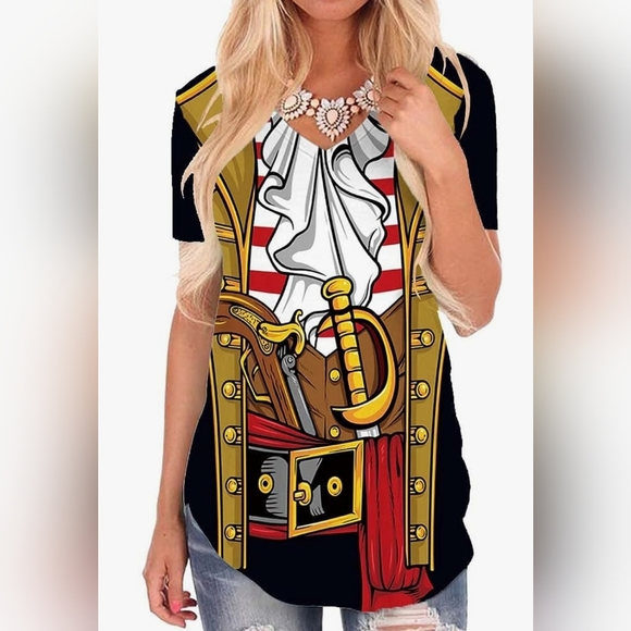 Novelty Pirate T-shirt XXL - Picture 1 of 2